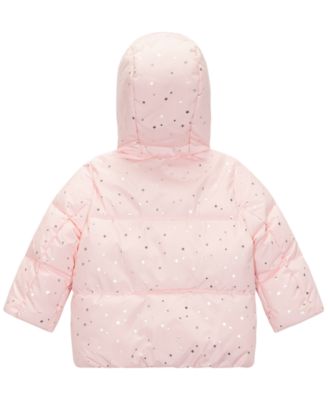 Baby Girls' Star Foil Print Puffer Jacket and Mittens, 2-Piece Set