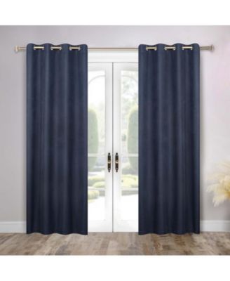 Nyan Textured Polyester 100% Blackout Grommet Curtain Panels, Set of 2