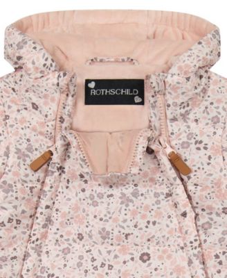 Baby Girls Double Zip Floral Pram Snowsuit