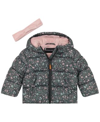 Baby Girls' Jacket, Bib and Headband Snowsuit, 3-Piece Set