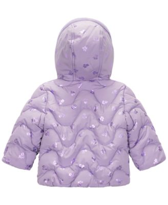 Baby Girls' Print Wave Jacket and Mittens, 2-Piece Set