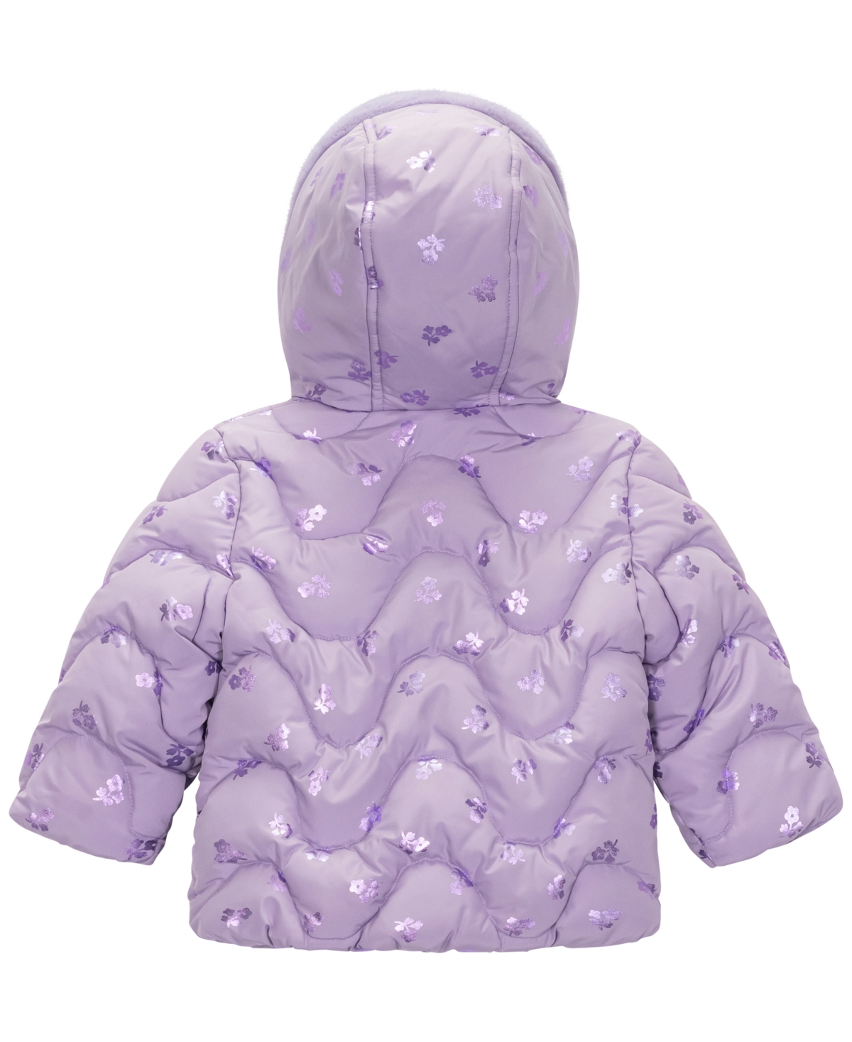 S Rothschild & Co Baby Girls 2-piece Print Wave Jacket And Mittens Set In Purple