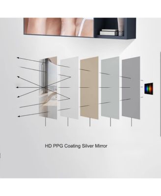 24-30" Blue Mirrored Medicine Cabinet - Wall-Mounted Bathroom Storage with Adjustable Shelf