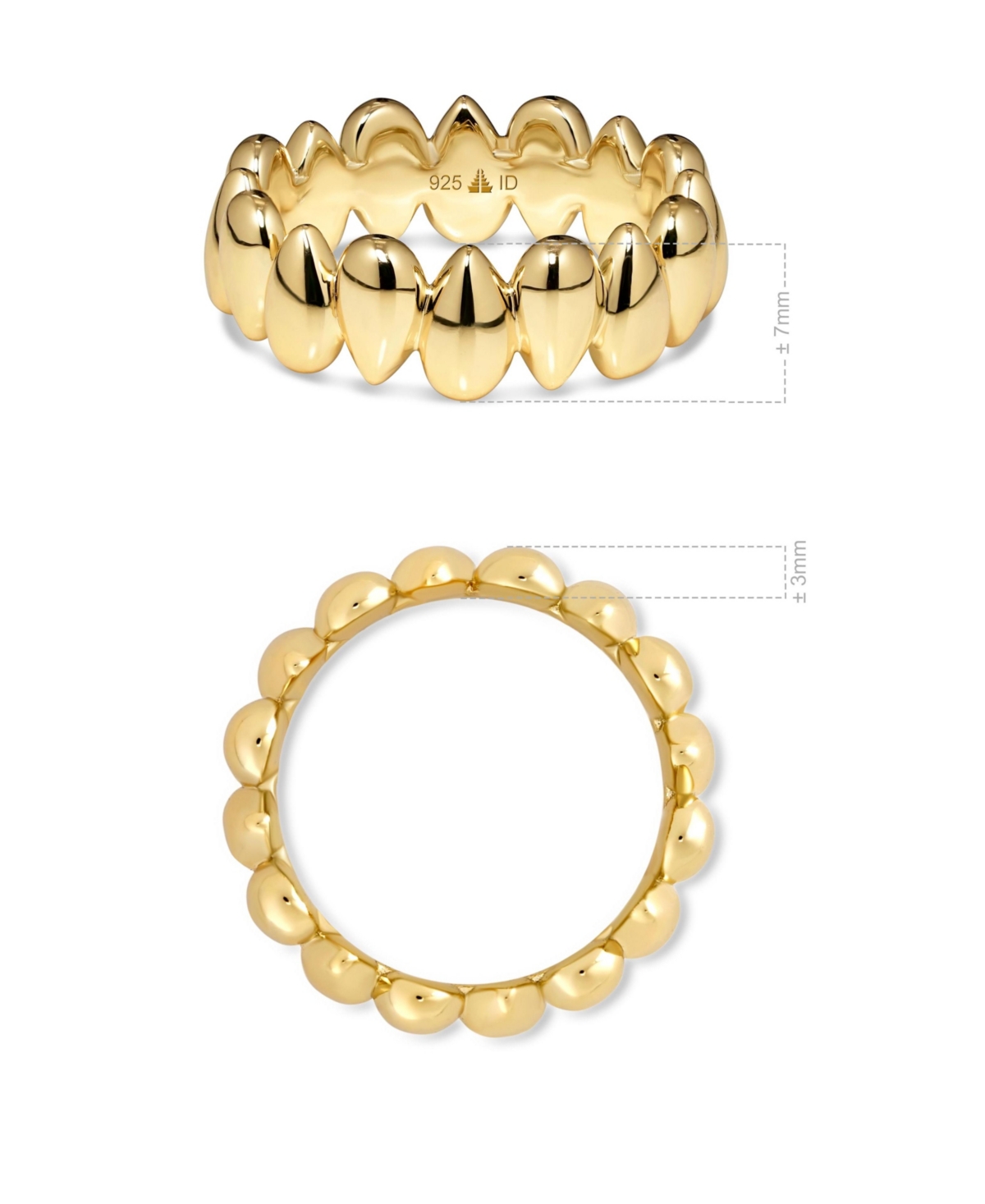 Devata Teardrop Eternity Band Ring in Gold Plated Sterling Silver