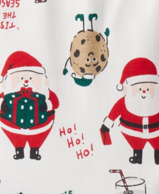 Toddler Boys or Toddler Girls 2-Piece Santa Print Top and Pants Pajama Set