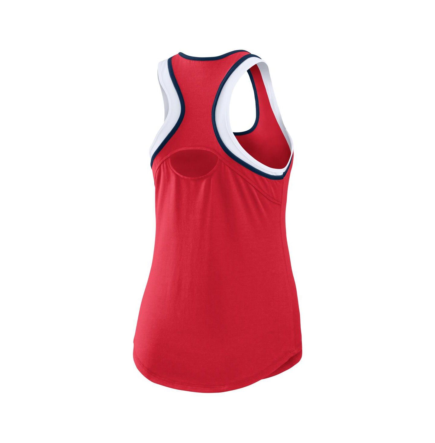 Женский топ WEAR by Erin Andrews Red Los Angeles Angels Color Block Racerback — фото 3