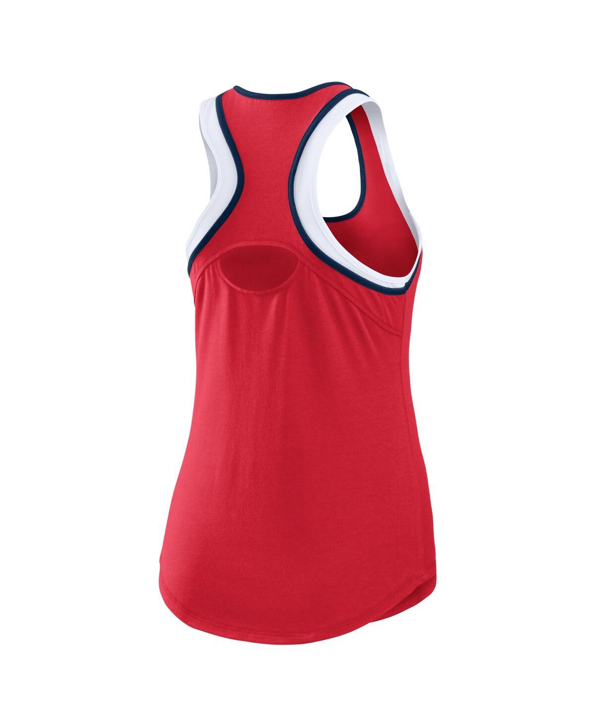 Wear By Erin Andrews Women's Red Los Angeles Angels Color Block Racerback Tank Top In Red