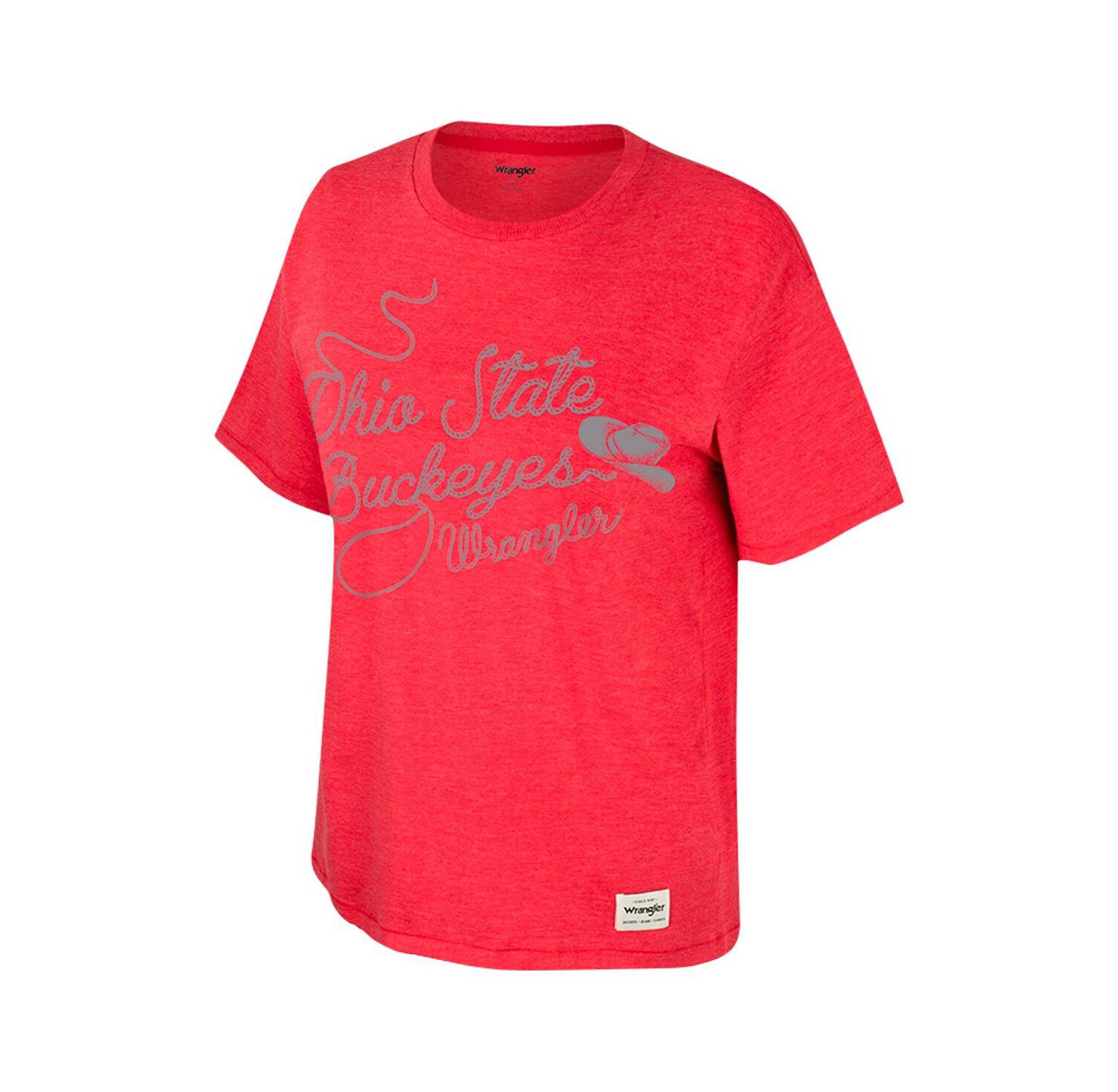 Women's Scarlet Ohio State Buckeyes Lasso Oversized T-Shirt