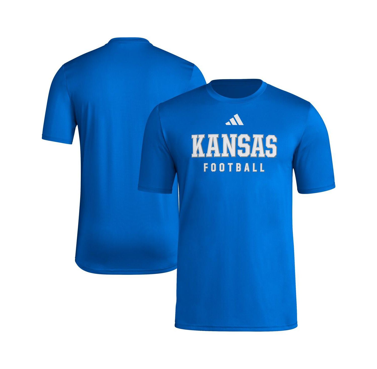 Men's Royal Kansas Jayhawks Locker Practice Football Pre-Game T-Shirt