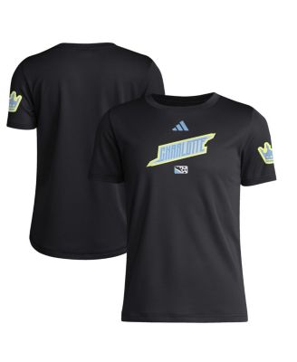 adidas - Big Boys and Girls Black Charlotte FC 2025 Archive Collection Jersey Hook T-Shirt