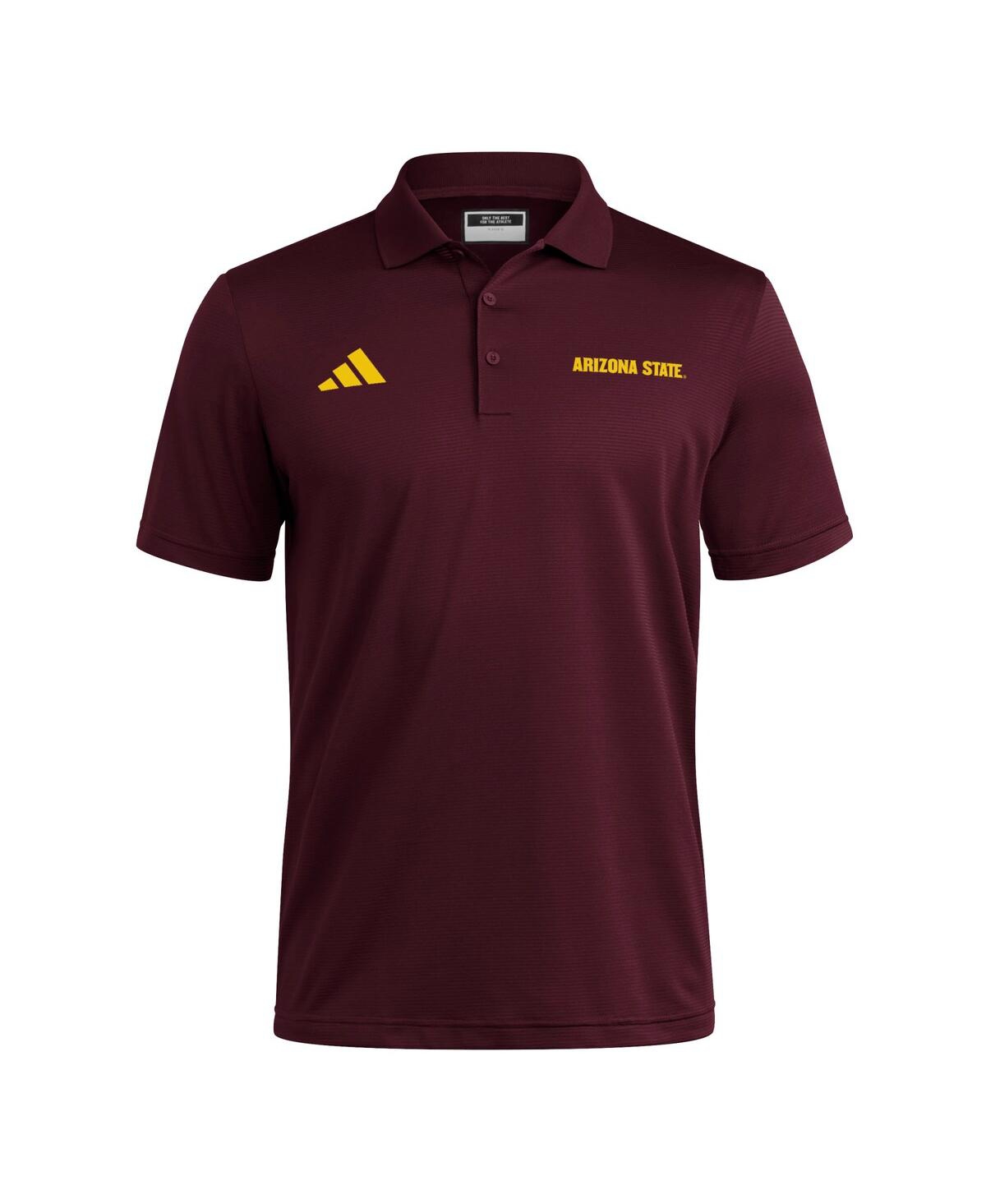 Adidas Originals Men's Maroon Arizona State Sun Devils Ultimate 365 Ottoman Polo Shirt In Burgundy