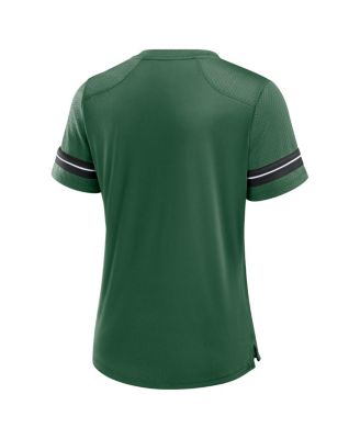 Women's Green New York Jets Play Script Lace-Up T-Shirt