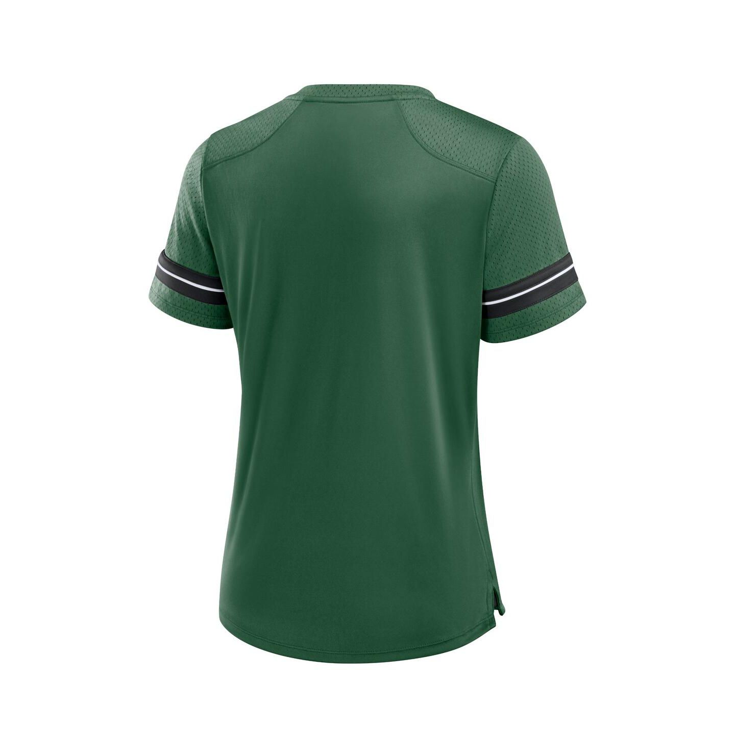 Женская футболка Fanatics Green New York Jets Play Script Lace-Up — фото 3