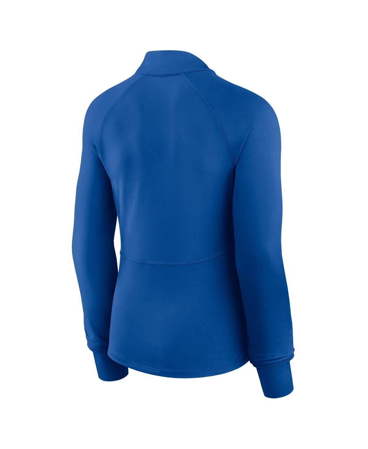 Fanatics Women's Royal Los Angeles Dodgers Elements Raglan Tri-blend Quarter-zip Top In Blue