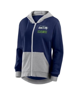 Women's College Navy Seattle Seahawks Hit It French Terry Full-Zip Hoodie