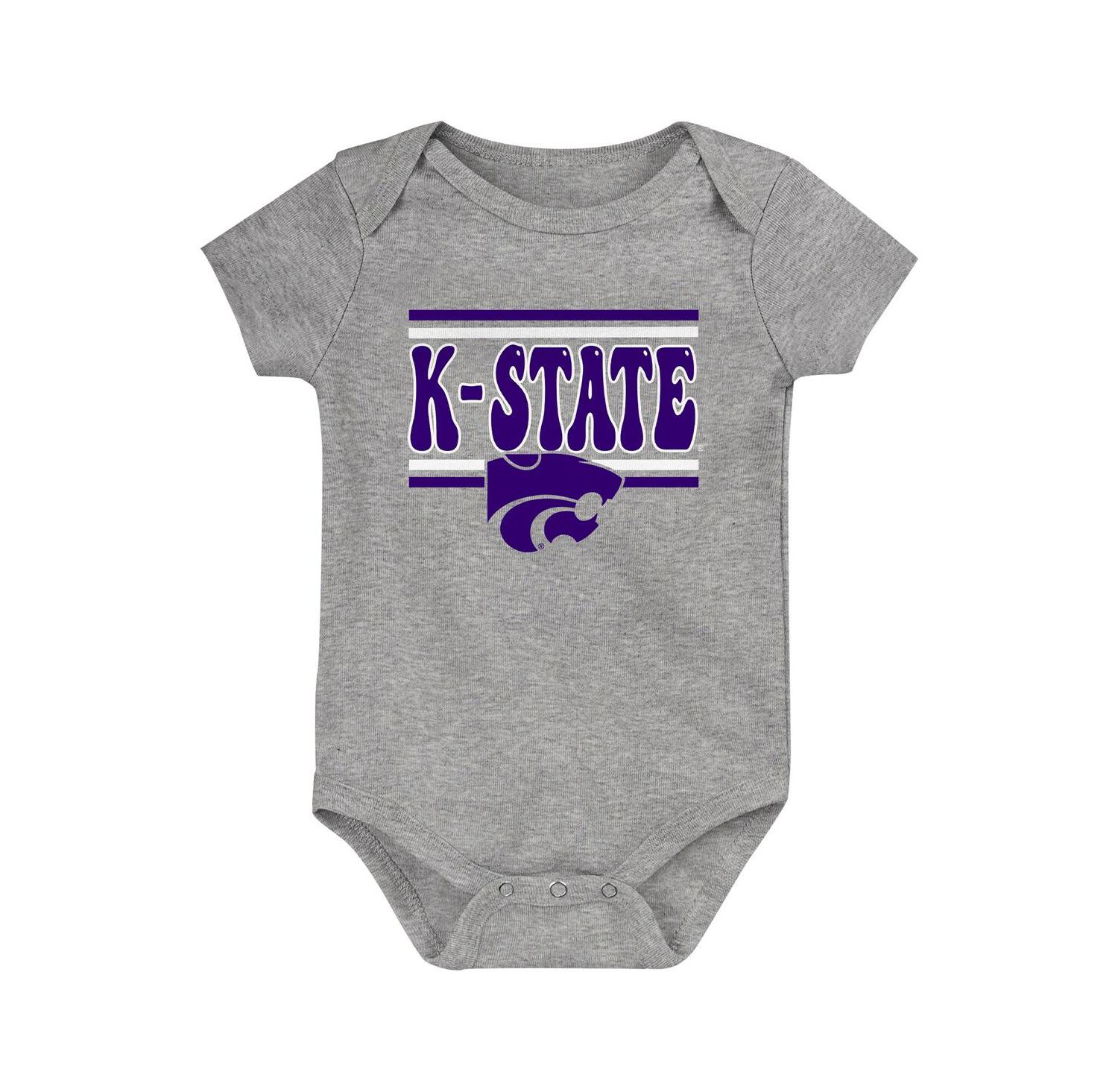 Newborn 3-Pack Purple Kansas State Wildcats Sunday Comics Bodysuit Set
