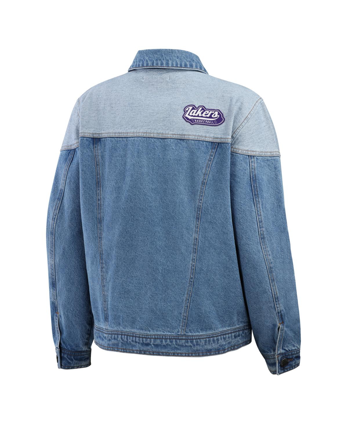 Wear By Erin Andrews Women's Blue Los Angeles Lakers Full-button Denim Jacket In Blue