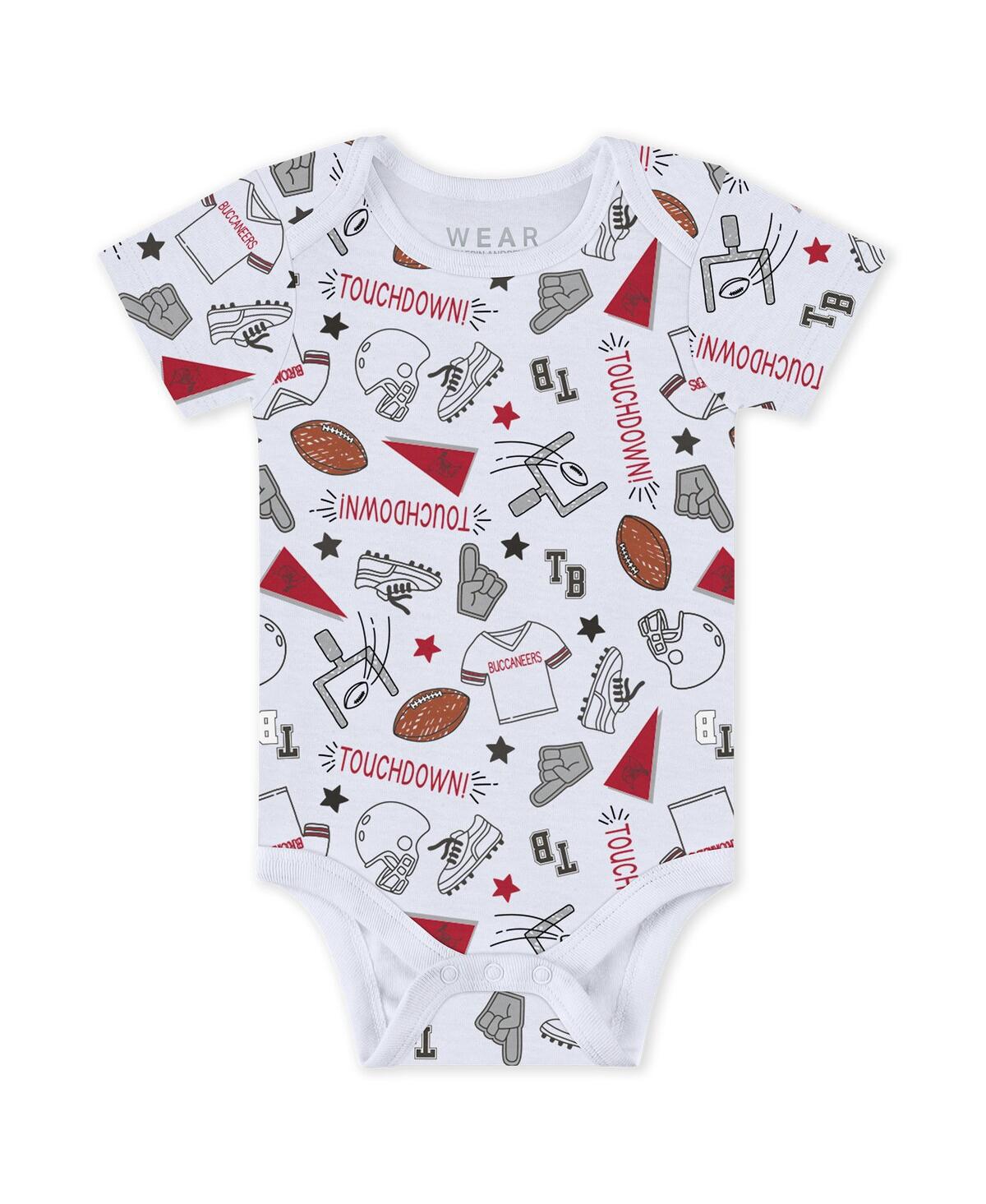 Wear By Erin Andrews Baby Boys And Girls 3-piece Tampa Bay Buccaneers Turn Me Around Bodysuits And Pant Set In Multi