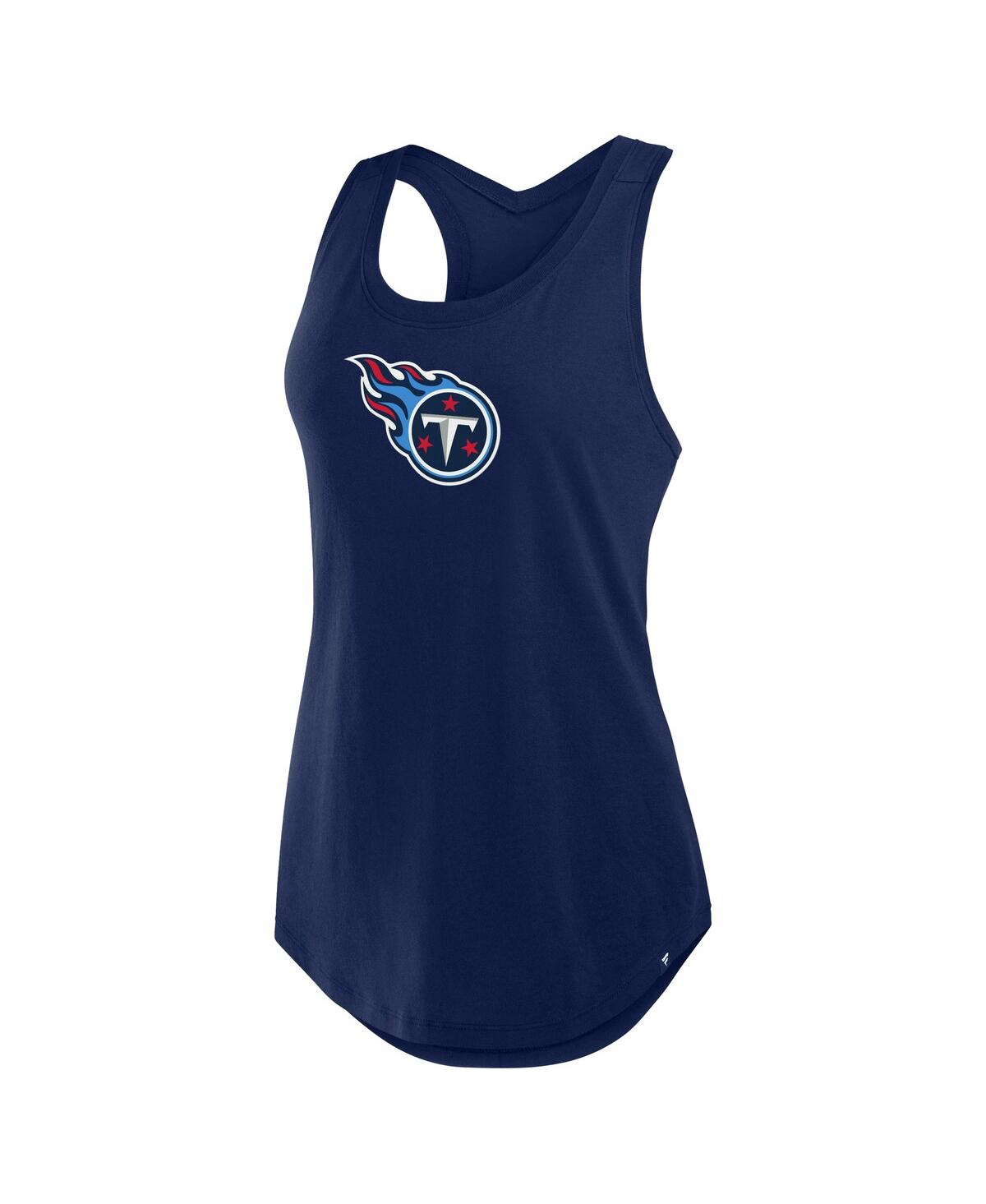 Fanatics Women's Navy Tennessee Titans Iron Fan Tank Top In Blue
