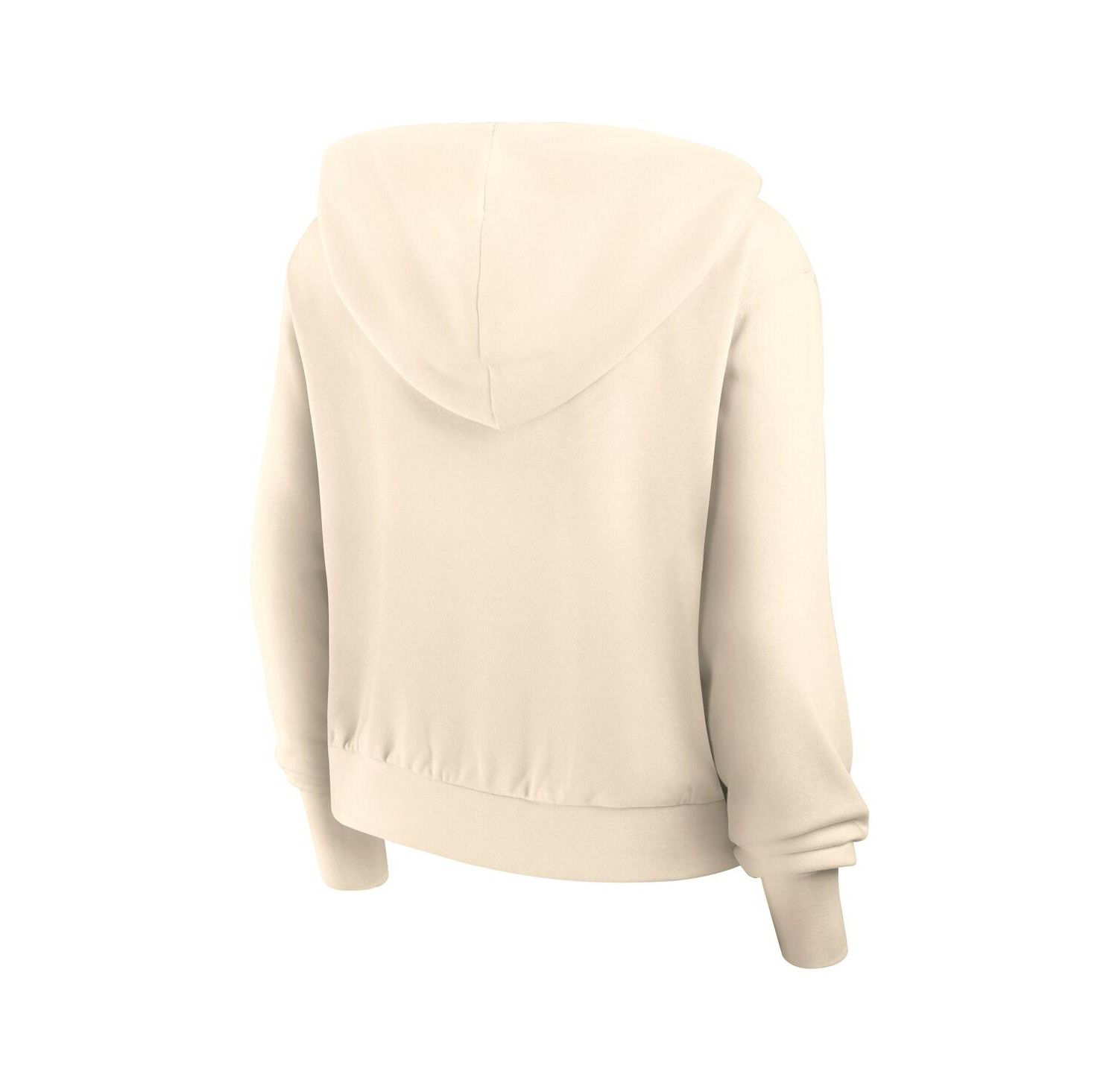 Women's Cream Baltimore Ravens Glory Cropped Full-Zip Hoodie