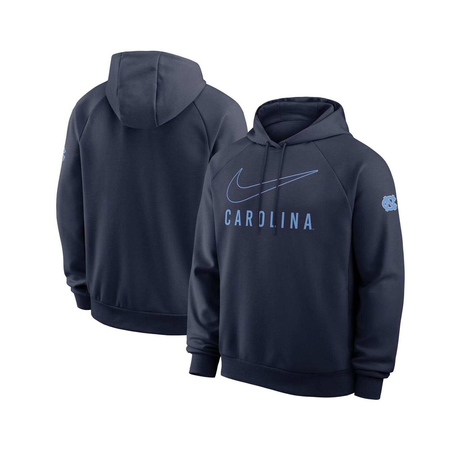Men's Navy North Carolina Tar Heels Premium Raglan Performance Pullover Hoodie