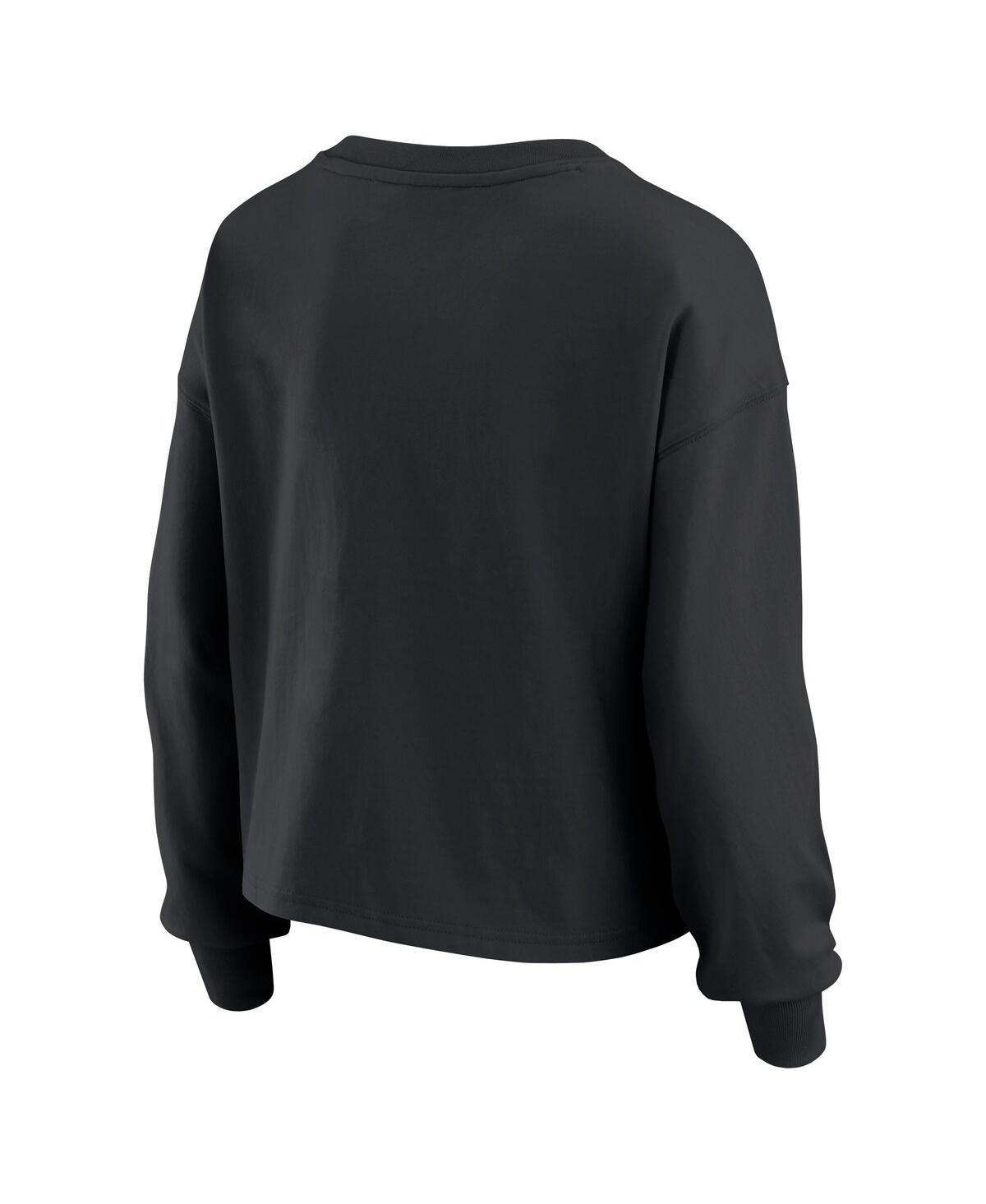 Wear By Erin Andrews Women's 2-piece Black Las Vegas Raiders Heavy Rugby Jersey Long Sleeve T-shirt And Shorts Lounge Set In Black