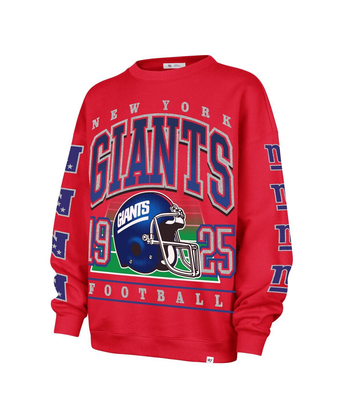 47 Brand '47  Red New York Giants Go Big Oversized Pullover Sweatshirt In Red