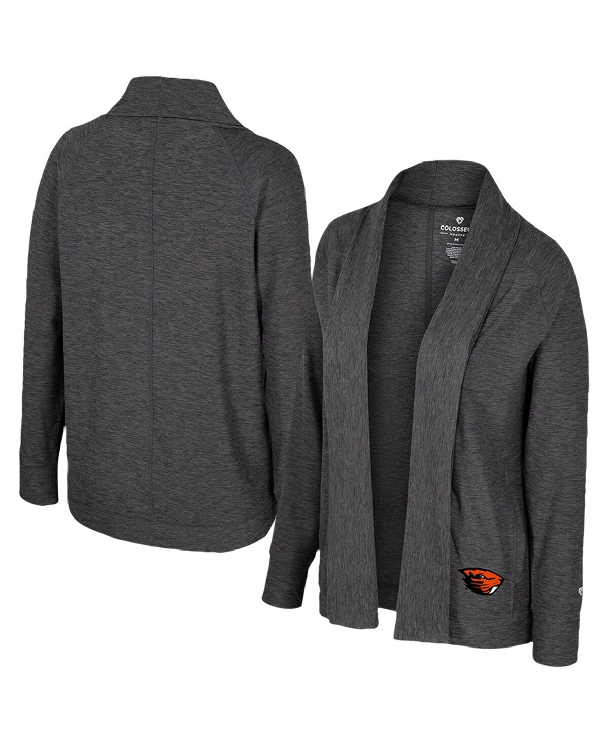 Colosseum Women's Charcoal Oregon State Beaversâ Dash Cardigan In Gray