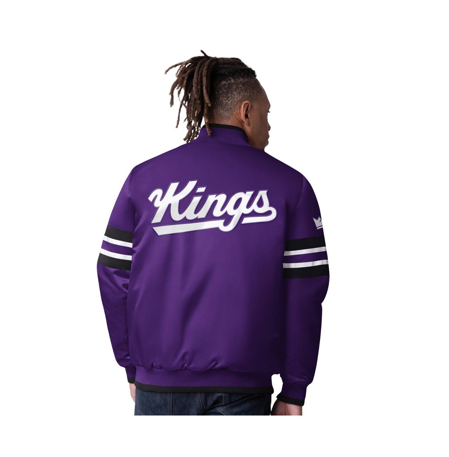Мужская куртка Starter Purple Sacramento Kings Scout Varsity Satin Full-Snap — фото 2