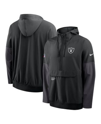 Men's Black Las Vegas Raiders Sideline Anorak Half-Zip Hoodie Jacket