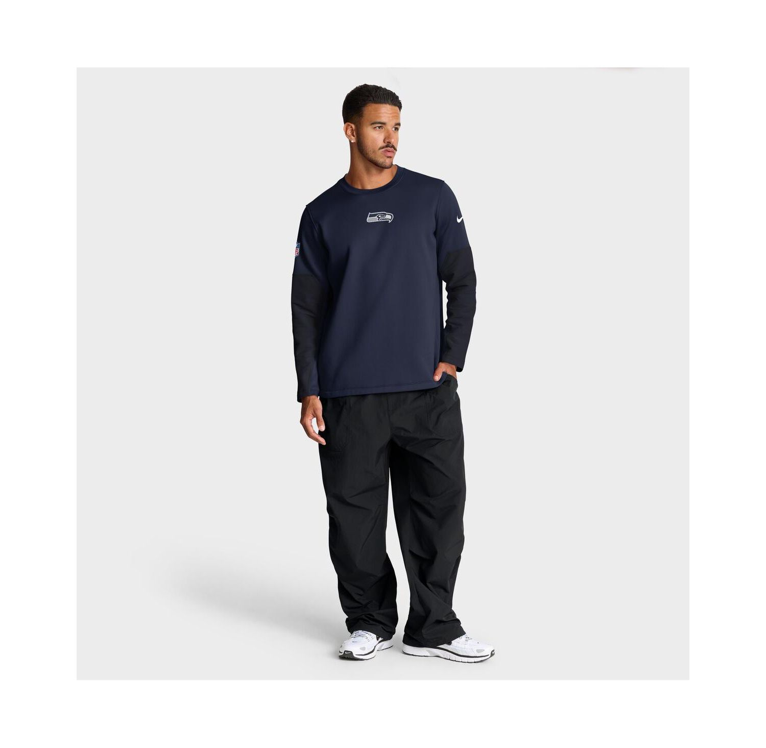 Men's College Navy Seattle Seahawks Sideline Scripted to Win Performance Long Sleeve T-Shirt