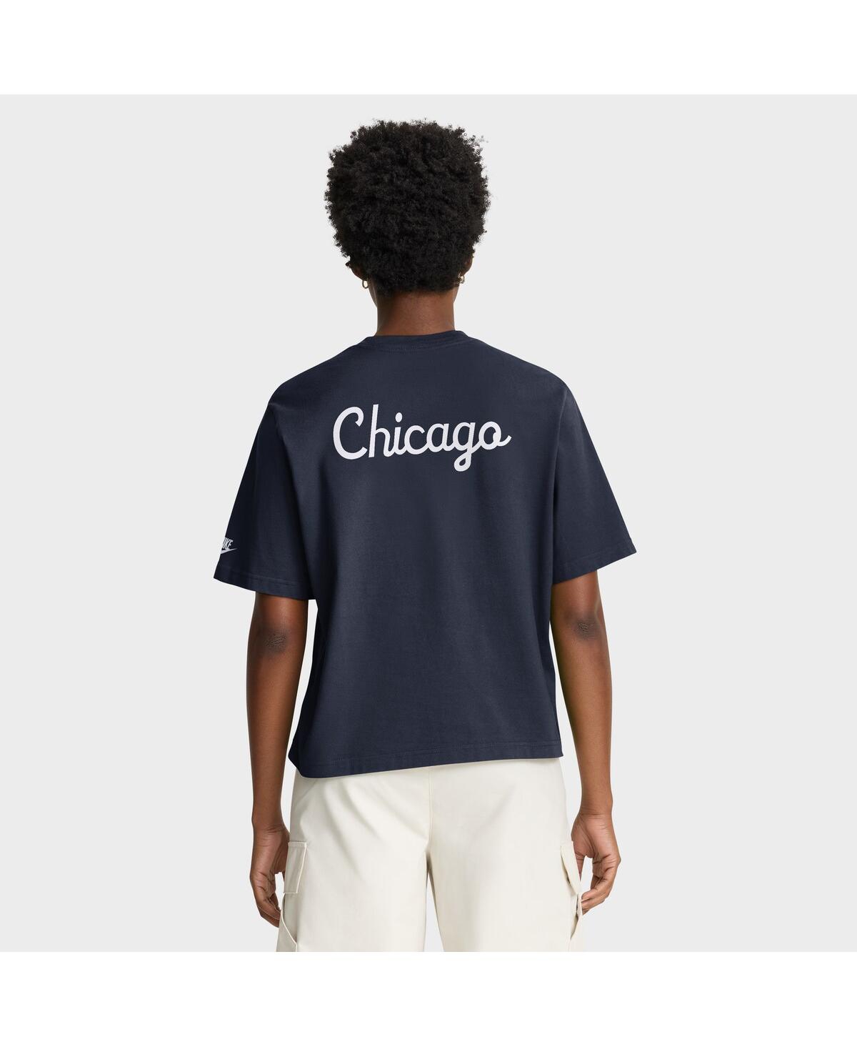 Nike Navy Chicago Bears Rewind Pocket Boxy T-shirt In Blue
