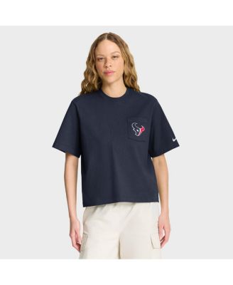 Nike - Women's Navy Houston Texans Rewind Pocket Boxy T-Shirt