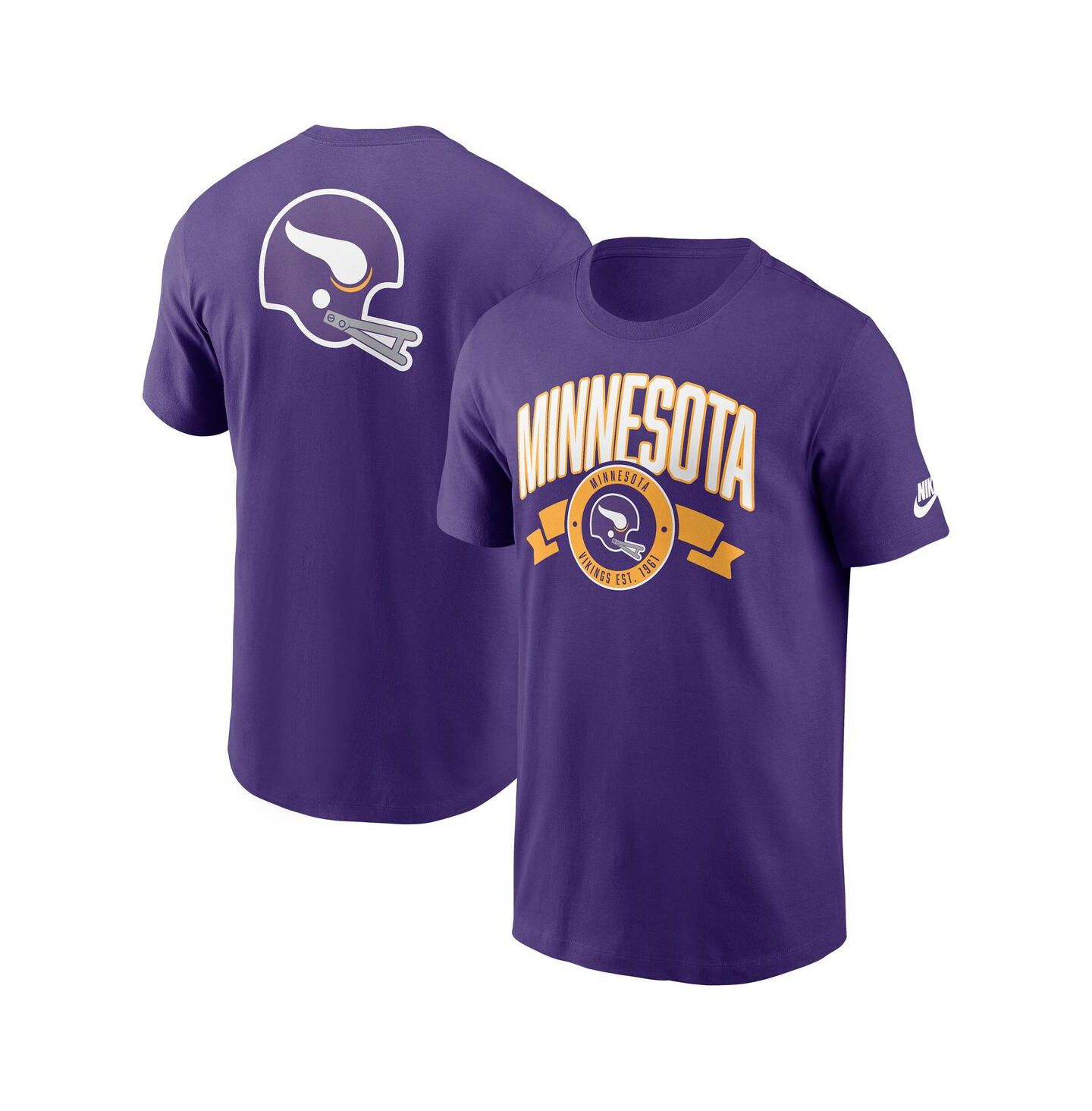 Мужская футболка Nike Purple Minnesota Vikings Rewind Front and Back Hit Essential — фото 1