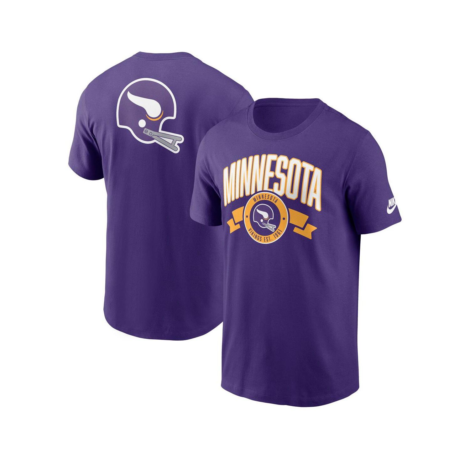 Men's Purple Minnesota Vikings Rewind Front and Back Hit Essential T-Shirt