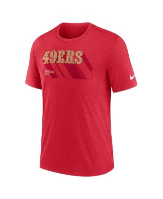 Men's Heather Scarlet San Francisco 49ers Long Pass Tri-Blend T-Shirt