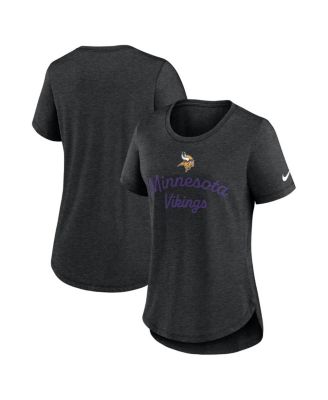 Nike - Women's Black Minnesota Vikings Script Tri-Blend T-Shirt
