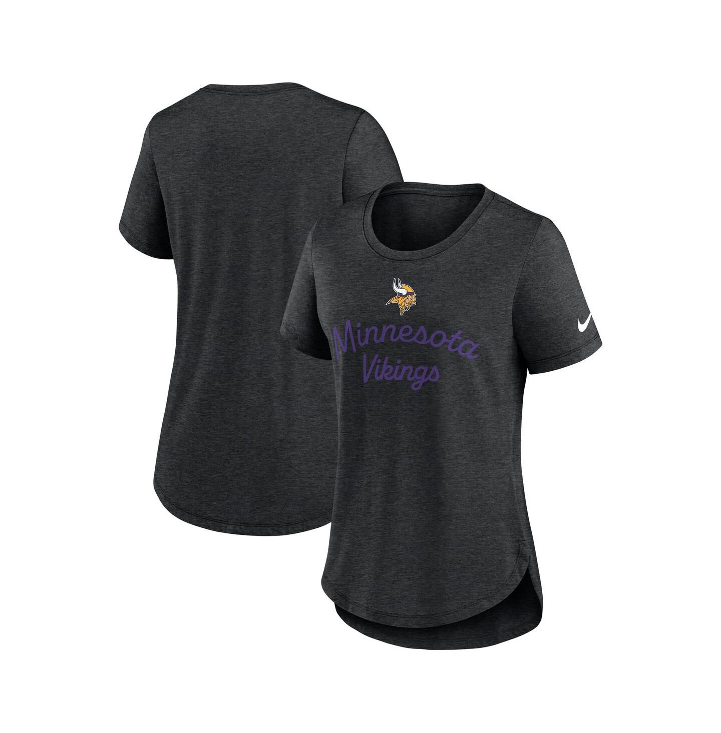 Женская футболка Nike Black Minnesota Vikings Script Tri-Blend — фото 1
