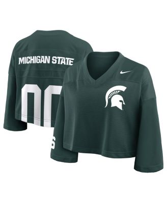 Nike - Women's Green Michigan State Spartans Cropped Mesh Fashion Jersey