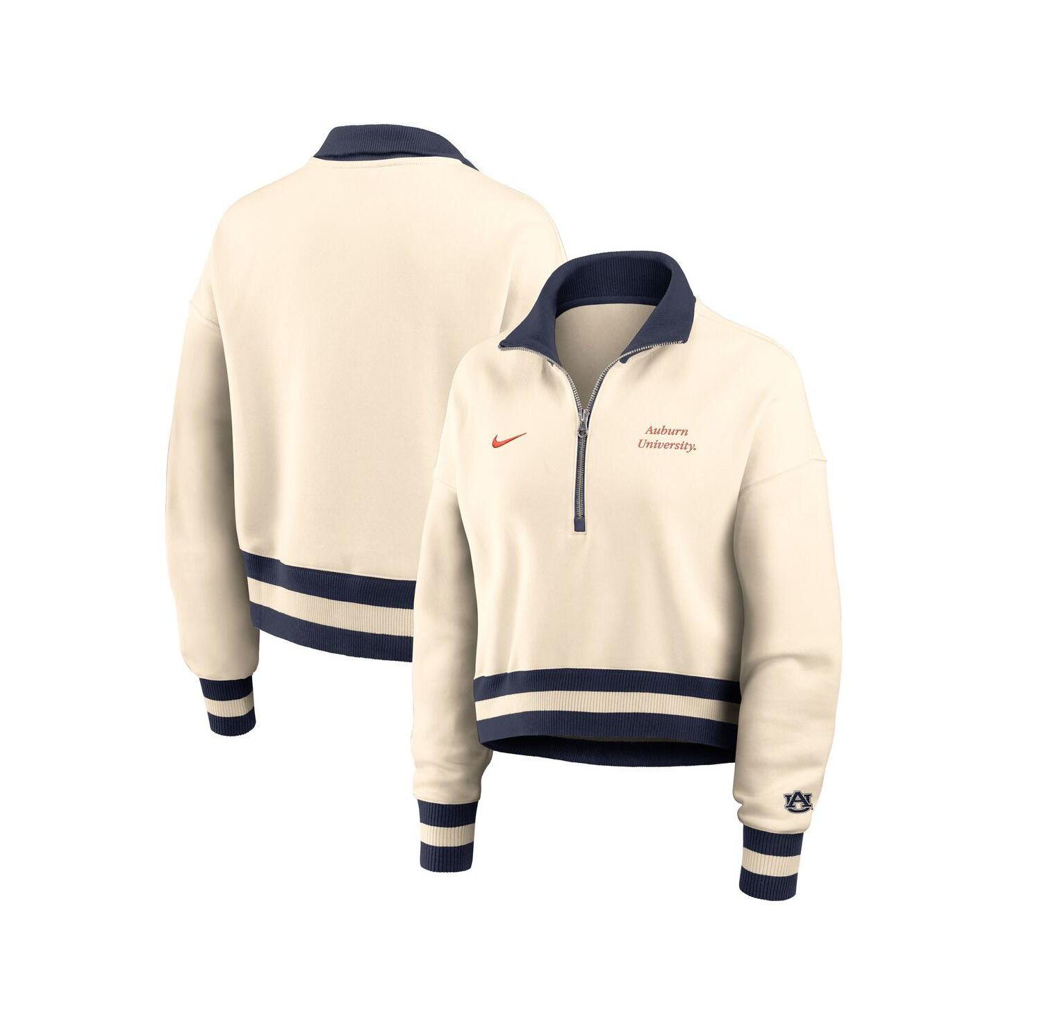 Women's Tan Auburn Tigers Legacy Half-Zip Sweatshirt