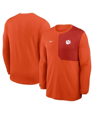 Nike - Men's Orange Clemson Tigers 2025 Sideline Coach UV Performance Long Sleeve T-Shirt