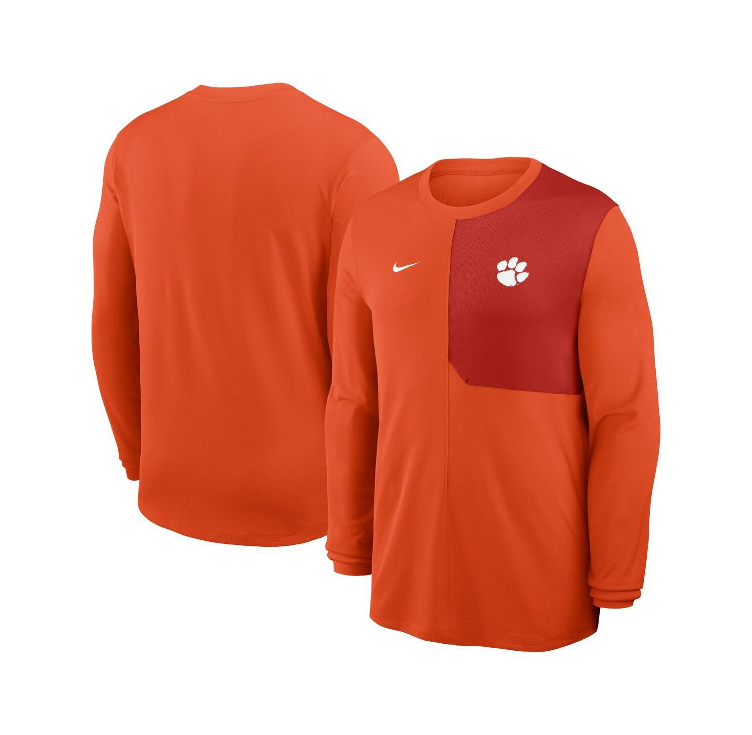 Men's Orange Clemson Tigers 2025 Sideline Coach UV Performance Long Sleeve T-Shirt