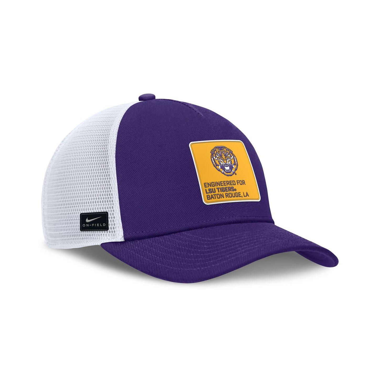 Мужская кепка Nike Purple/White LSU Tigers 2025 On-Field Rise Engineered Trucker Adjustable Hat — фото 2