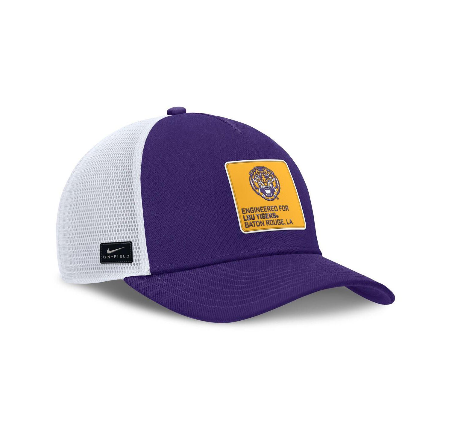 Men's Purple/White LSU Tigers 2025 On-Field Rise Engineered Trucker Adjustable Hat