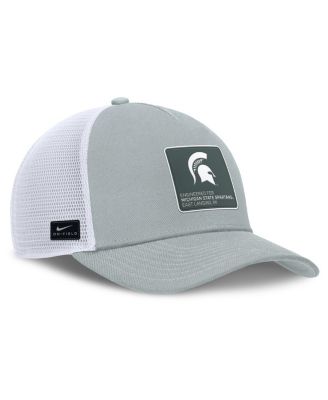 Men's Silver/White Michigan State Spartans 2025 On-Field Rise Engineered Trucker Adjustable Hat