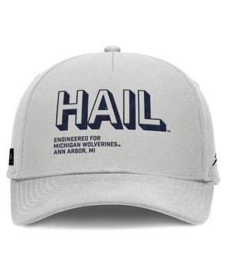 Men's Gray Michigan Wolverines 2025 Sideline Dust Pinched Rise Adjustable Hat