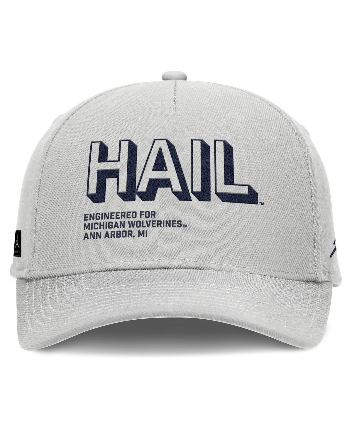 Jordan Men's Gray Michigan Wolverines 2025 Sideline Dust Pinched Rise Adjustable Hat In Gray