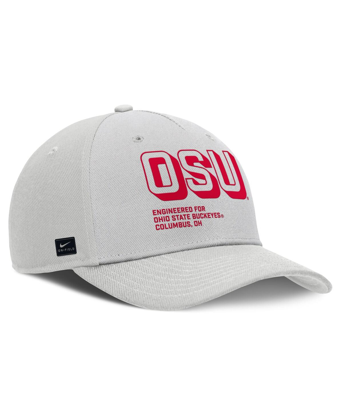 Nike Gray Ohio State Buckeyes 2025 Sideline Dust Pinched Rise Adjustable Hat In Gray