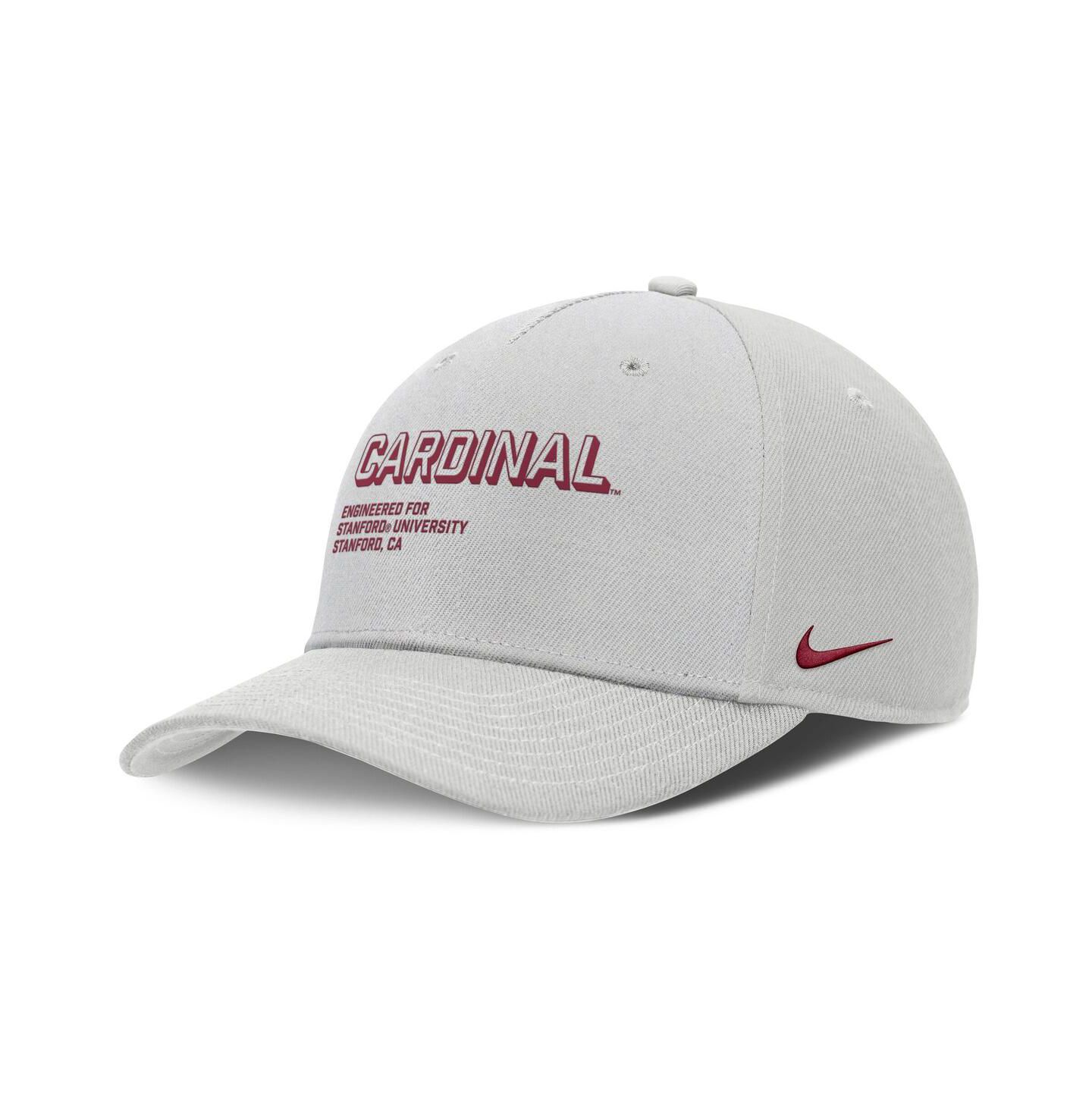 Мужская кепка Nike Gray Stanford Cardinal 2025 Sideline Dust Pinched Rise Adjustable Hat — фото 1