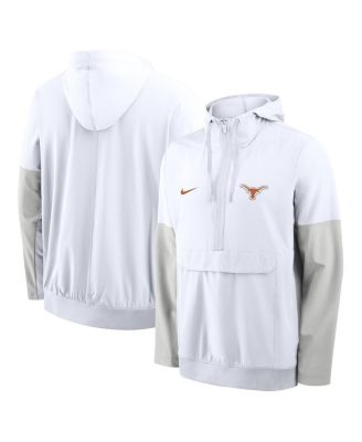 Nike - Men's White Texas Longhorns Anorak Half-Zip Hoodie Jacket